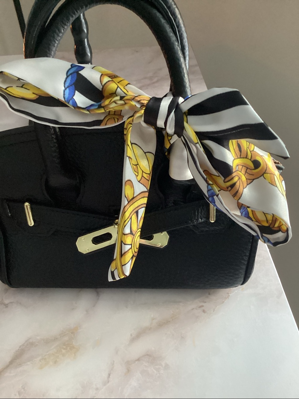 vault leather mini structured bag with free scarf - Picture 3 of 12